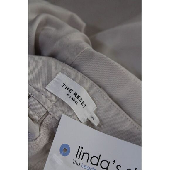 R Label The Reset Womens Pleated High-Rise Straight Leg Pants Beige Size XL - Picture 4 of 6